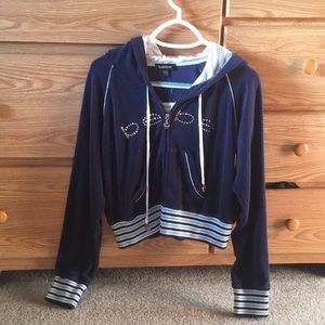 size large bebe zip up hoodie